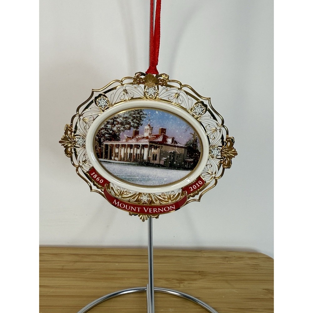 Mount‎ Vernon 2010 Christmas Ornament 24 Kt Gold Finish 150th Anniversary